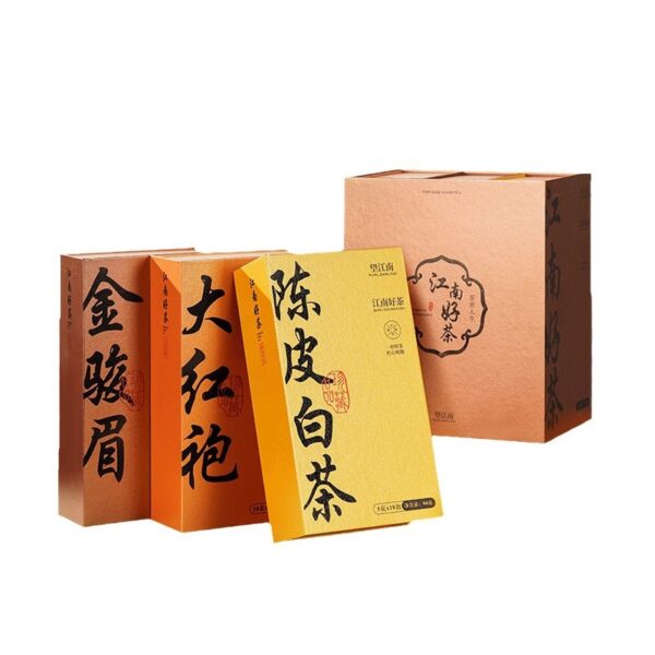 主图-5 望江南 武夷岩茶大红袍金骏眉 陈皮白茶寿眉紧压调味茶 单套礼盒 Wangjiangnan Wuyi Rock Tea Da Hong Pao, Jin Jun Mei, Tangerine Peel White Tea Shou Mei Compressed Flavored Tea, Single Set Gift Box