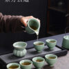 哥窑茶具套装功夫茶高档礼盒伴手礼批发陶瓷茶壶茶杯功夫家用全套 Geyao Tea Set, Kung Fu Tea Premium Gift Box, Souvenir, Wholesale, Ceramic Teapot and Cups, Complete Set for Home Kung Fu Tea Use