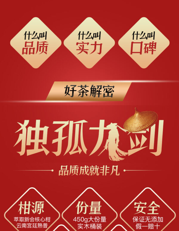 详情-6 小青柑普洱茶陈皮柑普茶宫廷熟普礼盒 Xiaoqing Gan Pu'er Tea, Tangerine Peel Ganpu Tea, Imperial Ripe Pu'er Gift Box