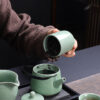 哥窑茶具套装功夫茶高档礼盒伴手礼批发陶瓷茶壶茶杯功夫家用全套 Geyao Tea Set, Kung Fu Tea Premium Gift Box, Souvenir, Wholesale, Ceramic Teapot and Cups, Complete Set for Home Kung Fu Tea Use