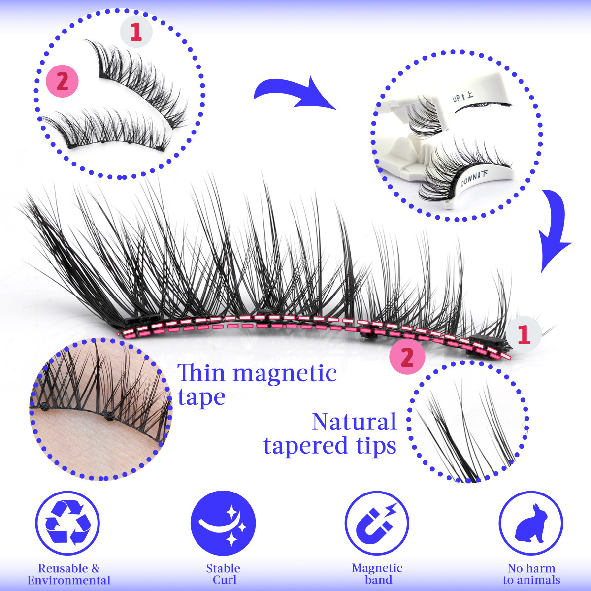 Waterproof Reusable Natural Thick No Glue Required Eyelashes | PayPal Accepted - Image 4
