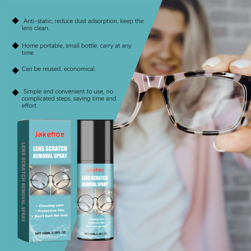 Jakehoe Lens Cleaning Spray Glasses Anti-Fogging Clear Vision Clean Lens Maintenance Portable Spray