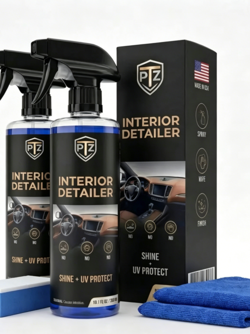 PTZ Interior Cleaner & Protectant – Cleans & Protects Leather, Vinyl, Plastic, Rubber, Glass – 10.1 Fl Oz