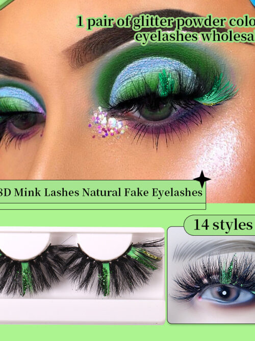 576363237 New Bright Pink Mink Hair Christmas Decoration Sequins False Eyelashes 25mm Eyelashes